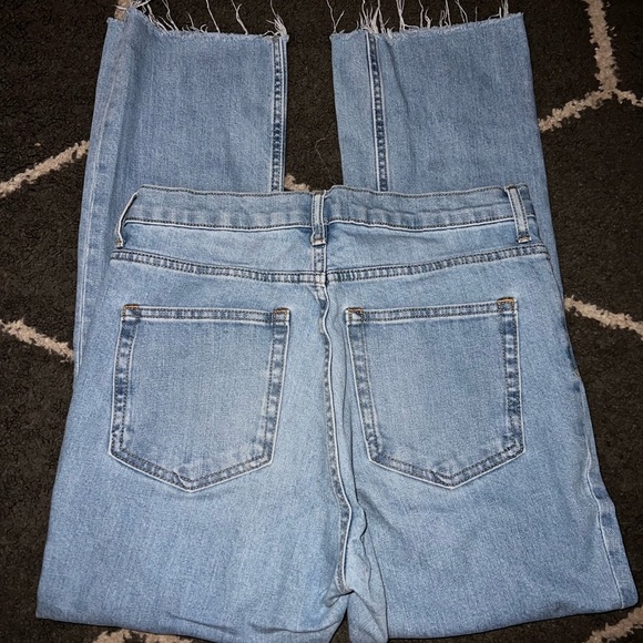 Everlane Light Wash Raw Hem High Rise Blue Jeans Size 29 - Picture 5 of 7